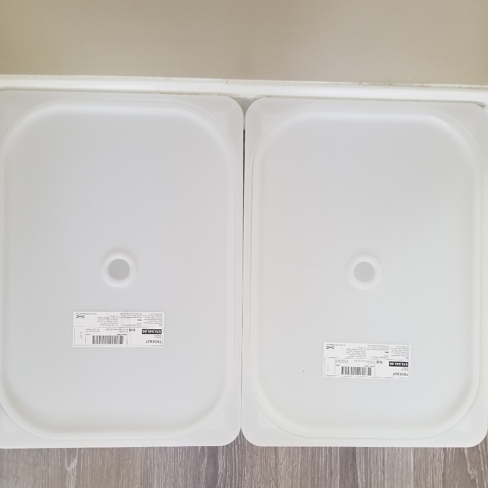2 TROFASTStorage box, white16 ½x11 ¾x4 " with 2 lids